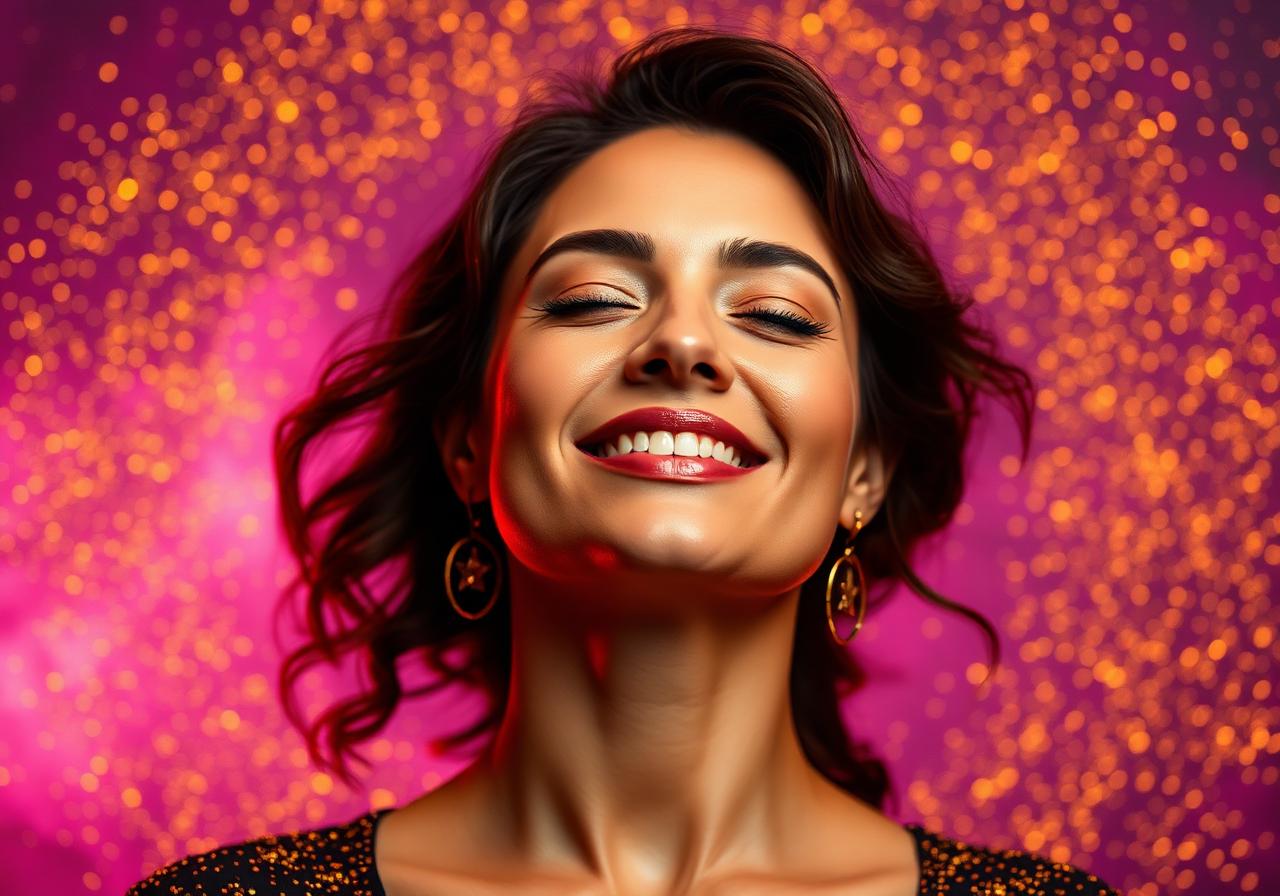 Radiant woman entrepreneur glowing with magnetic abundance